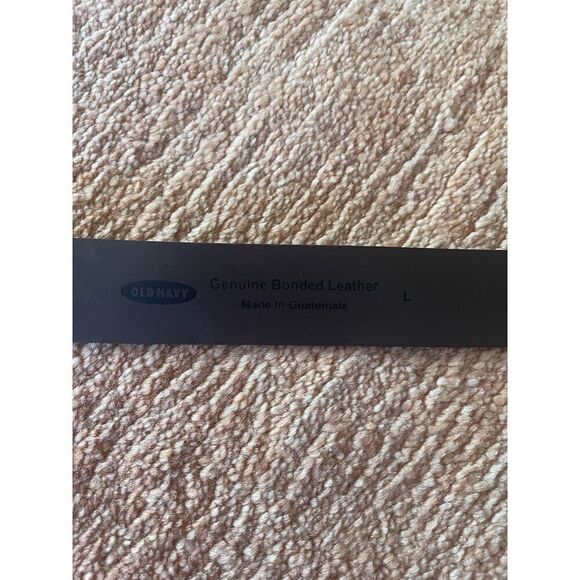 Old Navy Brown Bonded Leather Belt L 42in Metal Buckle Made in Guatemala - Picture 4 of 6